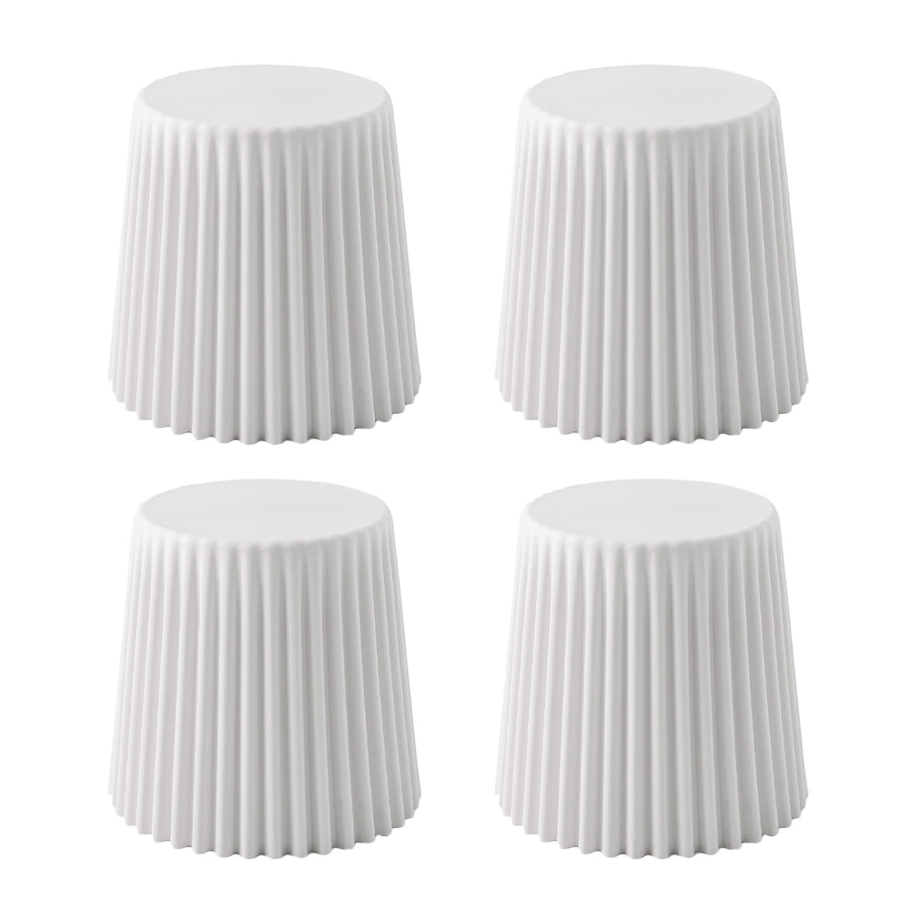 Artiss Set of 4 Cupcake Bar Stools Stackable Foot Stool White AI-PP-STOOL-C-WHX4