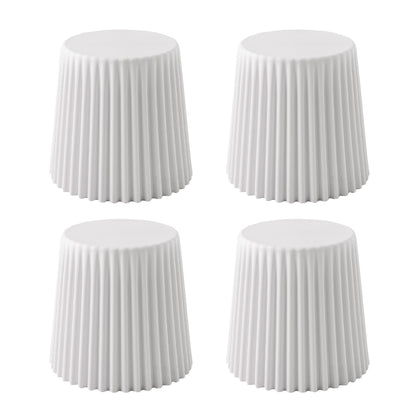 Artiss Set of 4 Cupcake Bar Stools Stackable Foot Stool White AI-PP-STOOL-C-WHX4