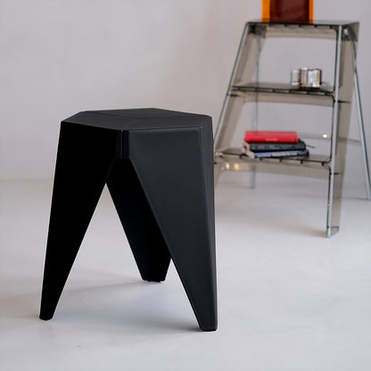Artiss 2x Bar Stools Puzzle Plastic Foot Stool Black AI-PP-STOOL-T-BK