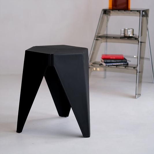 Artiss 2x Bar Stools Puzzle Plastic Foot Stool Black AI-PP-STOOL-T-BK