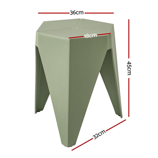 Artiss 4PC Puzzle Stool Bar Stools Stackable Green AI-PP-STOOL-T-GRX4