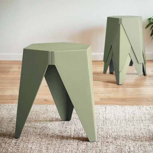 Artiss 4PC Puzzle Stool Bar Stools Stackable Green AI-PP-STOOL-T-GRX4