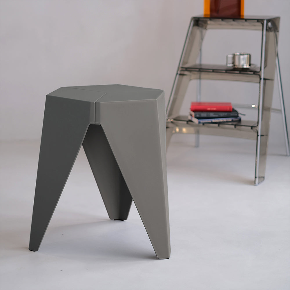 Artiss 2x Bar Stools Puzzle Plastic Foot Stool Grey AI-PP-STOOL-T-GY