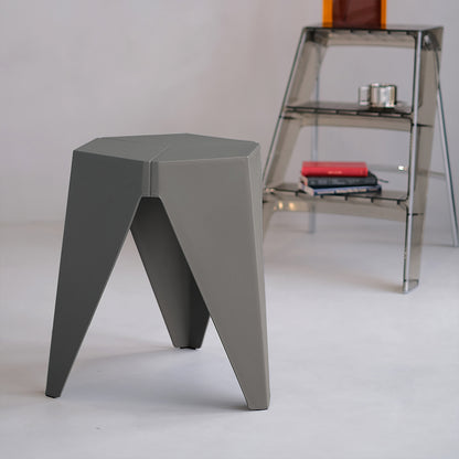 Artiss 2x Bar Stools Puzzle Plastic Foot Stool Grey AI-PP-STOOL-T-GY