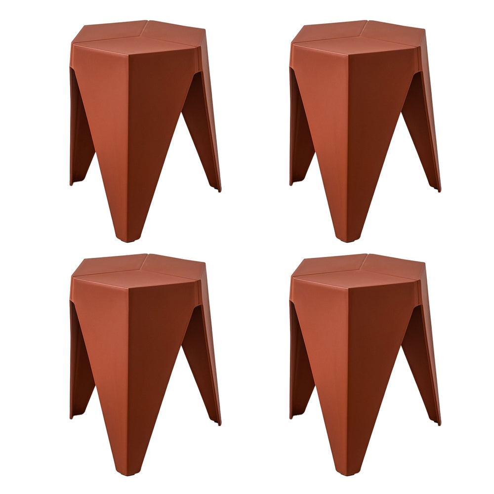 Artiss 4PC Puzzle Stool Bar Stools Stackable Red AI-PP-STOOL-T-RDX4