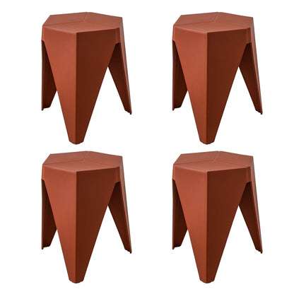 Artiss 4PC Puzzle Stool Bar Stools Stackable Red AI-PP-STOOL-T-RDX4
