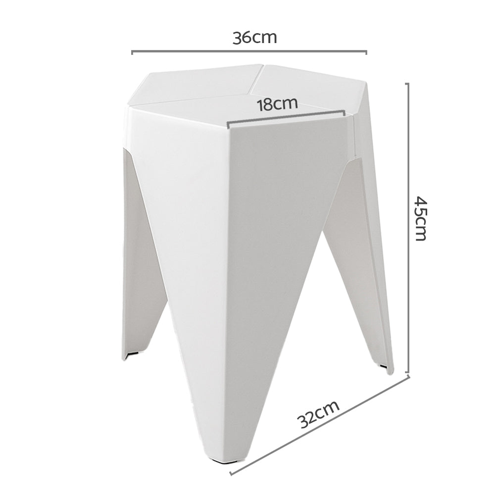 Artiss 2x Bar Stools Puzzle Plastic Foot Stool White AI-PP-STOOL-T-WH