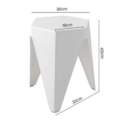 Artiss 2x Bar Stools Puzzle Plastic Foot Stool White AI-PP-STOOL-T-WH