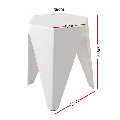 Artiss 4PC Puzzle Stool Bar Stools Stackable White AI-PP-STOOL-T-WHX4