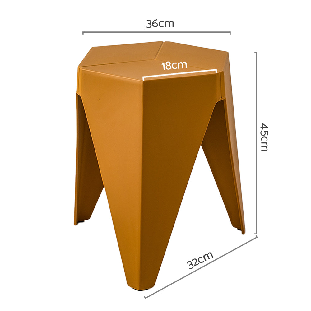 Artiss 2x Bar Stools Kitchen Dining Chairs Plastic Puzzle Foot Stool Yellow AI-PP-STOOL-T-YE
