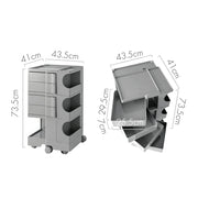 Artiss Storage Trolley Bedside Table 5 Tier Cart Boby Replica Grey AI-PP-TROLLEY-L-GY