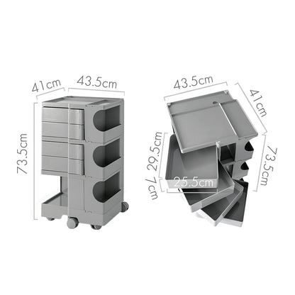 Artiss Storage Trolley Bedside Table 5 Tier Cart Boby Replica Grey AI-PP-TROLLEY-L-GY