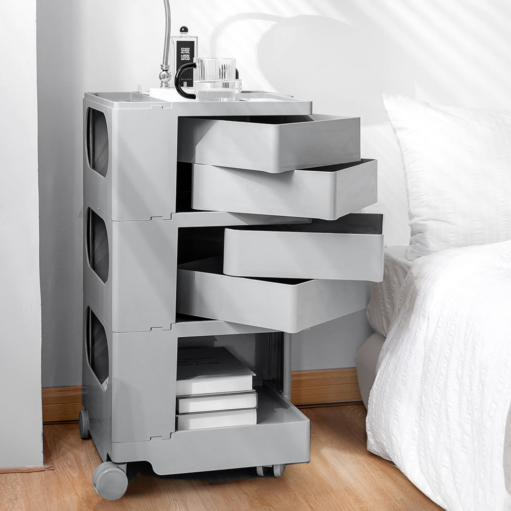 Artiss Storage Trolley Bedside Table 5 Tier Cart Boby Replica Grey AI-PP-TROLLEY-L-GY