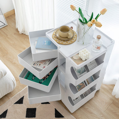 Artiss Storage Trolley Cart Bedside Table 5 Tier White AI-PP-TROLLEY-L-WH