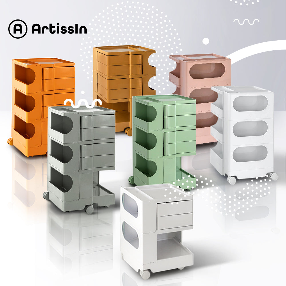 ArtissIn Storage Trolley Bedside Table 5 Tier Cart Boby Replica Yellow AI-PP-TROLLEY-L-YE