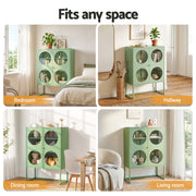 Artiss Buffet Sideboard Metal Cabinet - ELLA Green AI-SIDE-GL-03-GN-AB