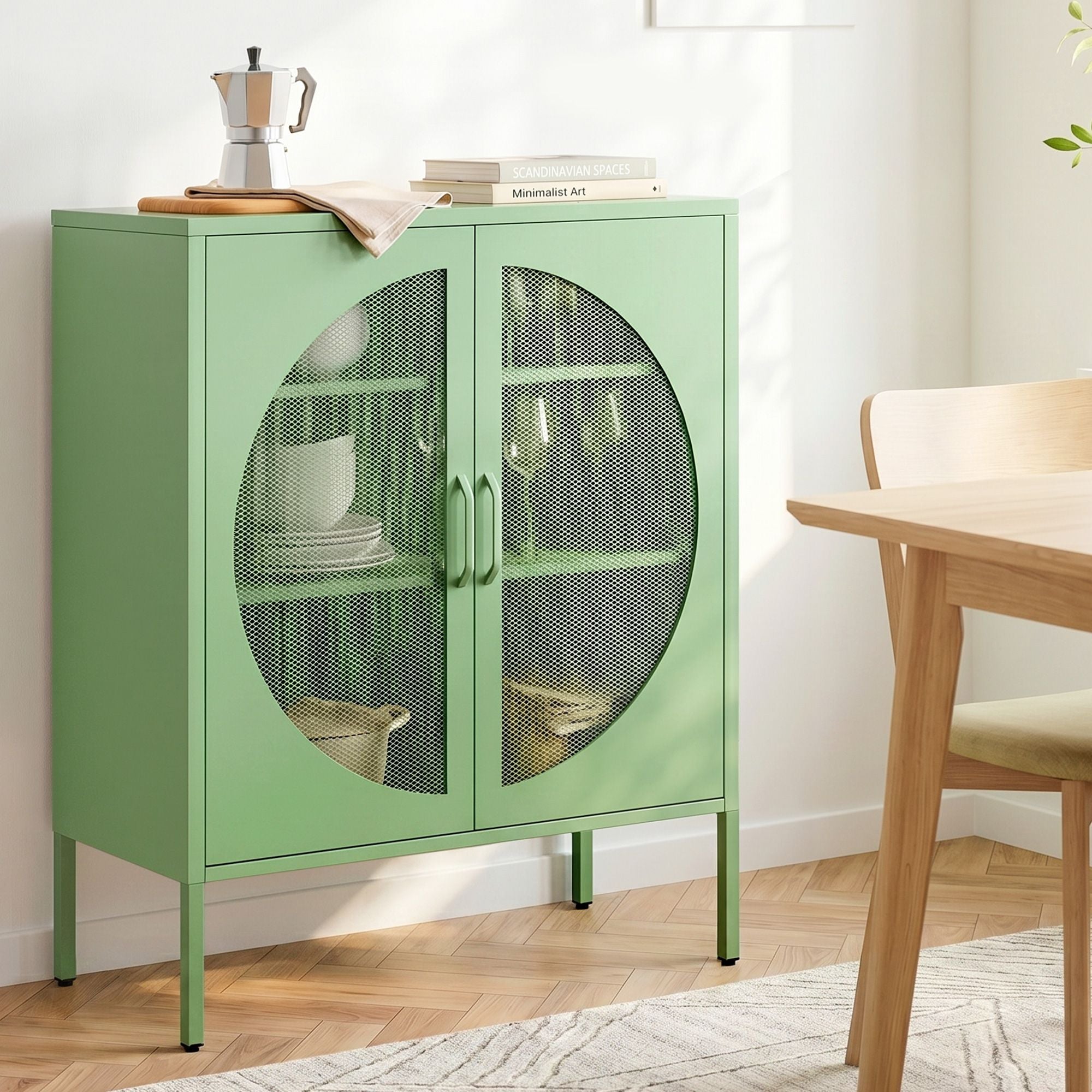 Artiss Buffet Sideboard Metal Cabinet - ELSA Green AI-SIDE-M-01-GN