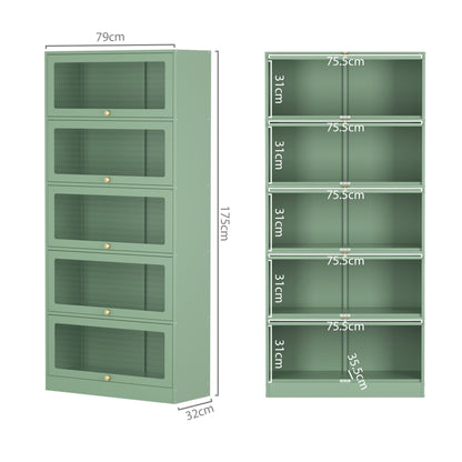 Artiss Buffet Sideboard Metal Cabinet - ELIA Green AI-SIDE-M-5D-02-GN-AB