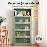 Artiss Buffet Sideboard Metal Cabinet - ELIA Green AI-SIDE-M-5D-02-GN-AB