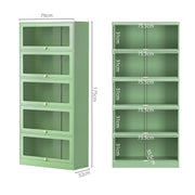 Artiss 2x Buffet Sideboard Cabinet Storage Cupboard Mesh Doors Metal ELIA Green AI-SIDE-M-5D-02-GN-ABX2
