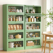 Artiss 2x Buffet Sideboard Cabinet Storage Cupboard Mesh Doors Metal ELIA Green AI-SIDE-M-5D-02-GN-ABX2