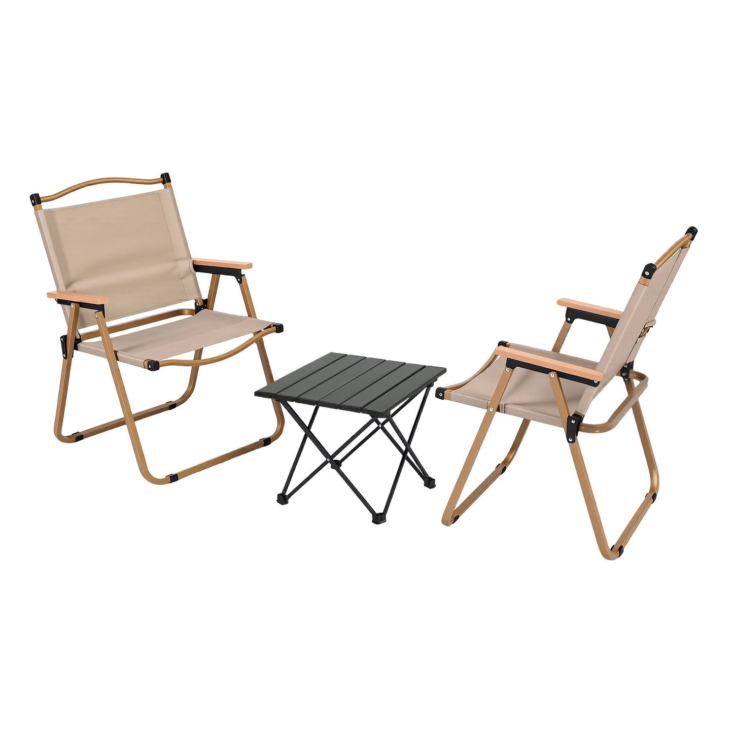 Weisshorn 3pc Camping Table Chair Set Outdoor Folding Aluminium Portable Picnic ALU-FOLD-BGX2-ALUM-40