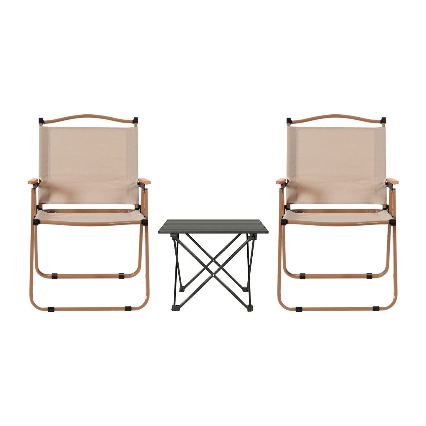 Weisshorn 3pc Camping Table Chair Set Outdoor Folding Aluminium Portable Picnic ALU-FOLD-BGX2-ALUM-40