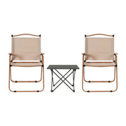 Weisshorn 3pc Camping Table Chair Set Outdoor Folding Aluminium Portable Picnic ALU-FOLD-BGX2-ALUM-40