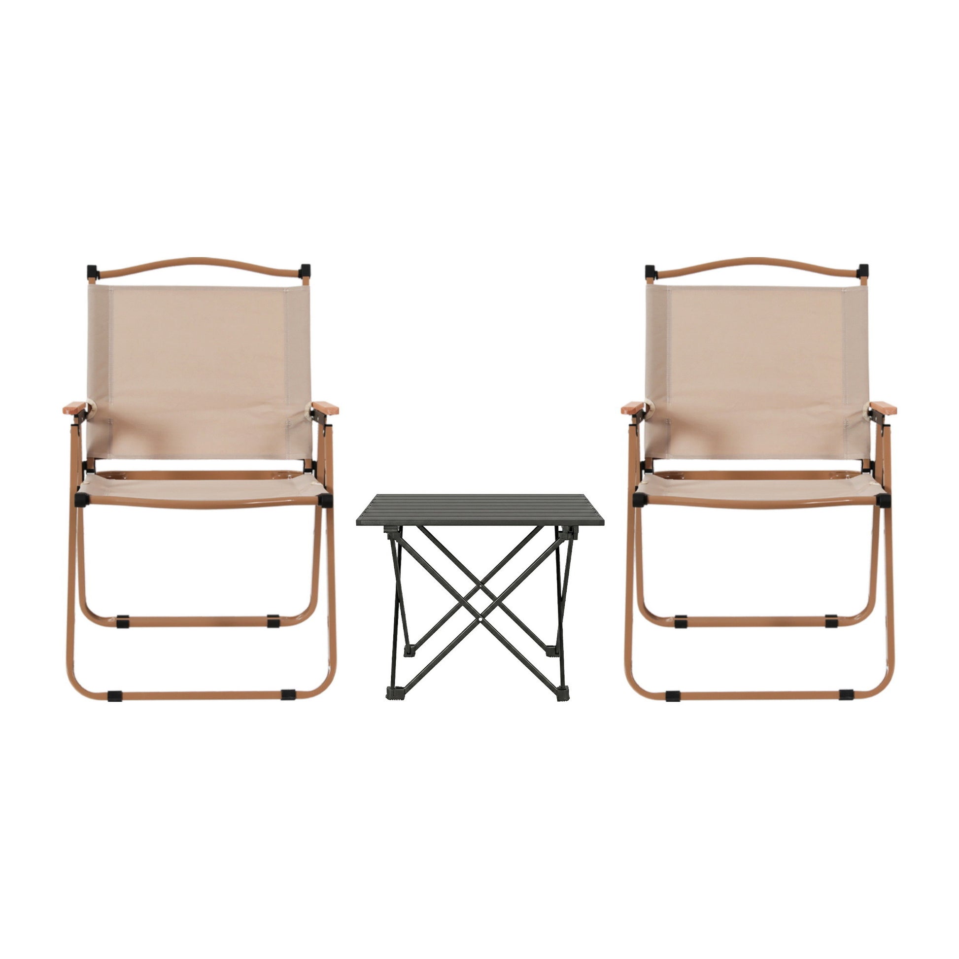 Weisshorn 3pc Camping Table Chair Set Outdoor Folding Aluminium Portable Picnic ALU-FOLD-BGX2-ALUM-40