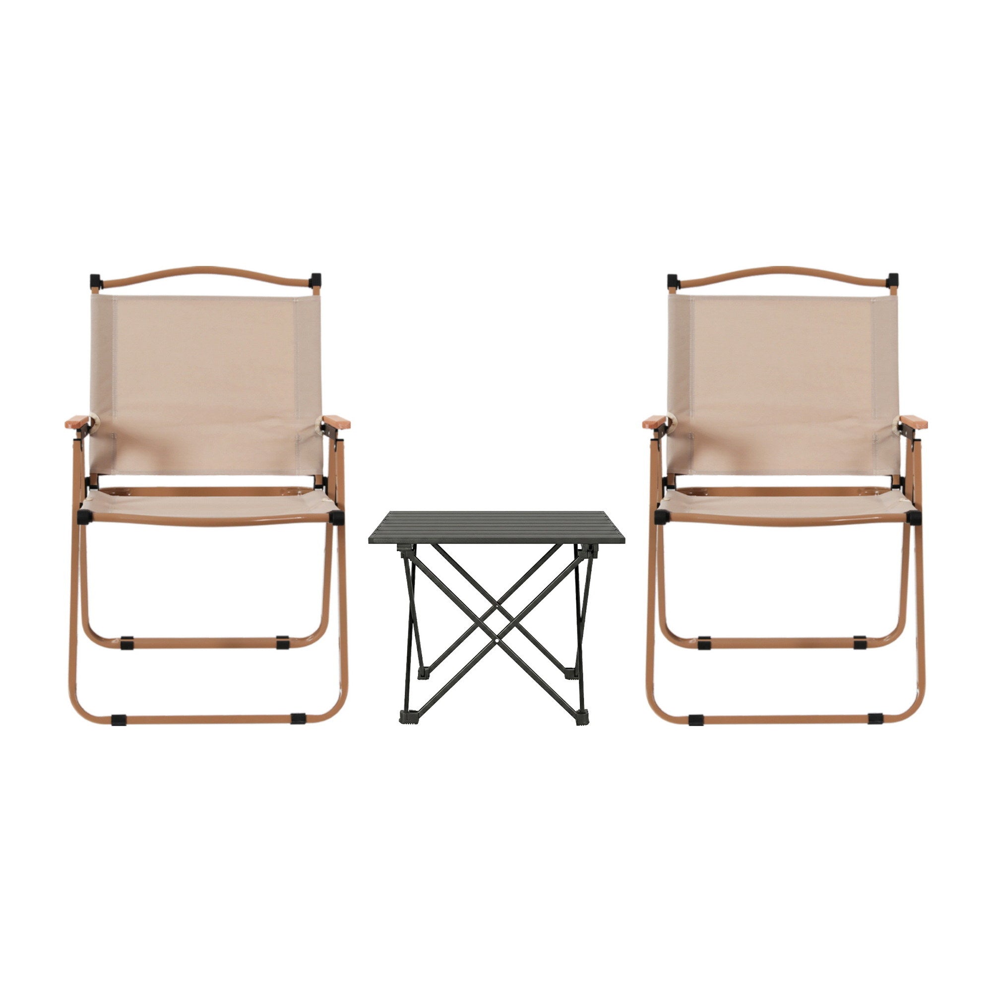 Weisshorn 3pc Camping Table Chair Set Outdoor Folding Aluminium Portable Picnic ALU-FOLD-BGX2-ALUM-40