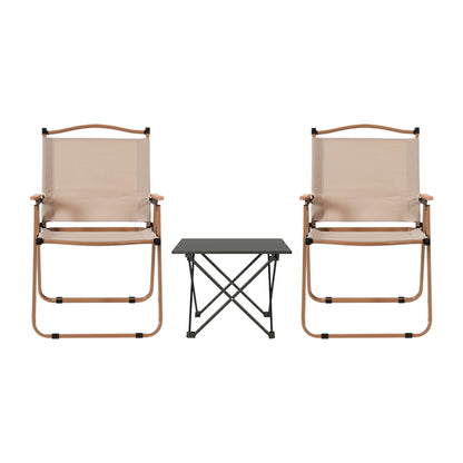 Weisshorn 3pc Camping Table Chair Set Outdoor Folding Aluminium Portable Picnic ALU-FOLD-BGX2-ALUM-40