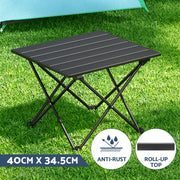 Weisshorn 3pc Camping Table Chair Set Outdoor Folding Aluminium Portable Picnic ALU-FOLD-BGX2-ALUM-40