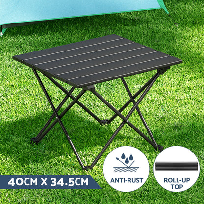 Weisshorn 3pc Camping Table Chair Set Outdoor Folding Aluminium Portable Picnic ALU-FOLD-BGX2-ALUM-40
