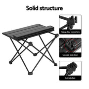 Weisshorn 3pc Camping Table Chair Set Outdoor Folding Aluminium Portable Picnic ALU-FOLD-BGX2-ALUM-40