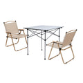 Weisshorn 3pc Camping Table Chair Set Outdoor Folding Aluminium Portable Picnic ALU-FOLD-BGX2-ALUM-70