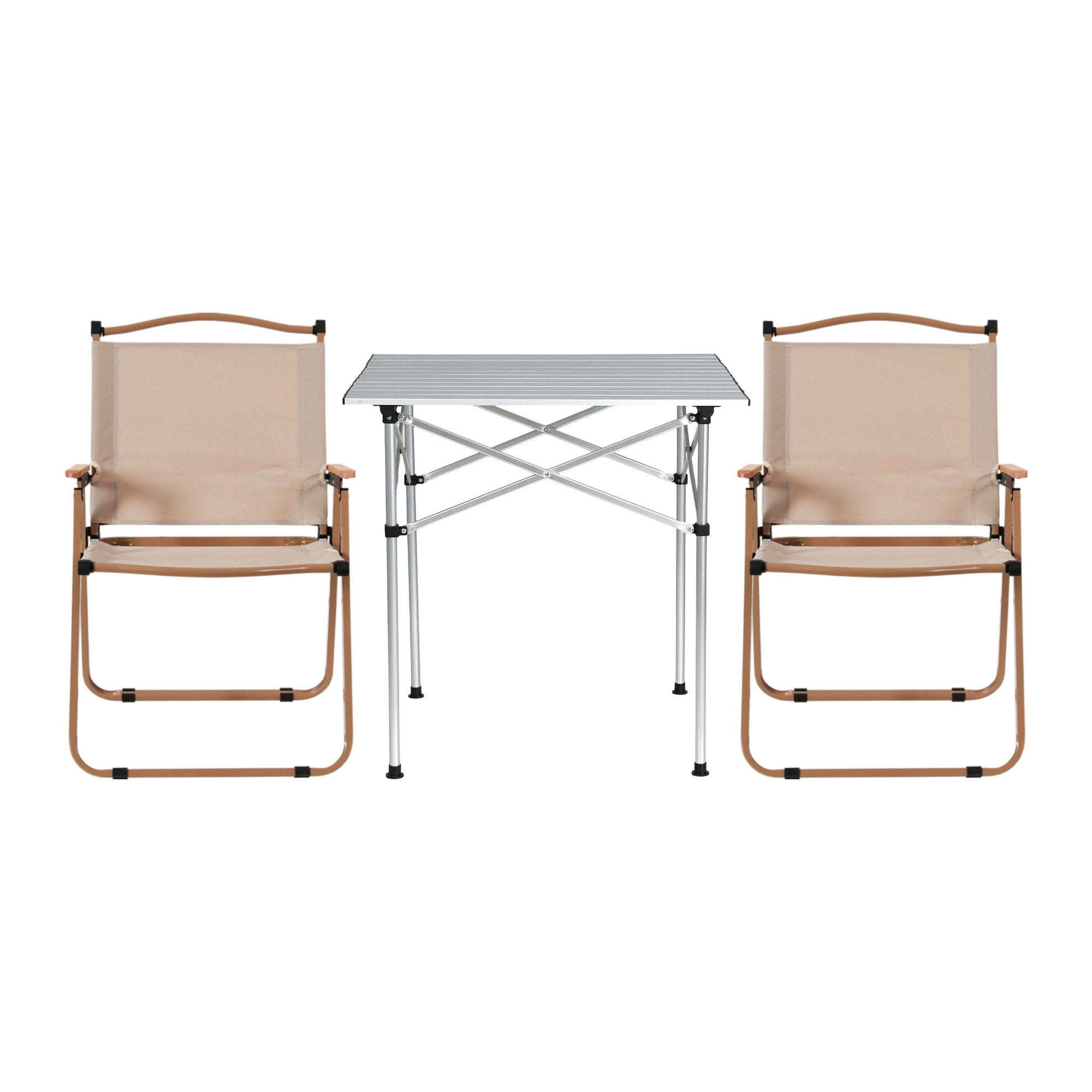 Weisshorn 3pc Camping Table Chair Set Outdoor Folding Aluminium Portable Picnic ALU-FOLD-BGX2-ALUM-70