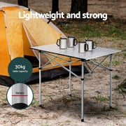 Weisshorn 3pc Camping Table Chair Set Outdoor Folding Aluminium Portable Picnic ALU-FOLD-BGX2-ALUM-70