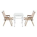 Weisshorn 3pc Camping Table Chair Set Outdoor Folding Aluminium Portable Picnic ALU-FOLD-BGX2-MDF-60