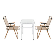 Weisshorn 3pc Camping Table Chair Set Outdoor Folding Aluminium Portable Picnic ALU-FOLD-BGX2-MDF-60