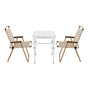 Weisshorn 3pc Camping Table Chair Set Outdoor Folding Aluminium Portable Picnic ALU-FOLD-BGX2-MDF-60