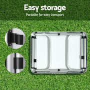 Weisshorn 3pc Camping Table Chair Set Outdoor Folding Aluminium Portable Picnic ALU-FOLD-BGX2-MDF-60