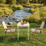 Weisshorn 3pc Camping Table Chair Set Outdoor Folding Aluminium Portable Picnic ALU-FOLD-BGX2-MDF-60