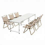 Weisshorn 7pc Camping Table Chair Set Outdoor Folding Aluminium Portable Picnic ALU-FOLD-BGX6-MDF-240