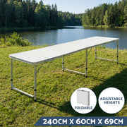 Weisshorn 7pc Camping Table Chair Set Outdoor Folding Aluminium Portable Picnic ALU-FOLD-BGX6-MDF-240