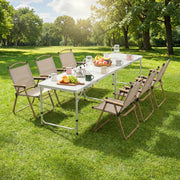 Weisshorn 7pc Camping Table Chair Set Outdoor Folding Aluminium Portable Picnic ALU-FOLD-BGX6-MDF-240