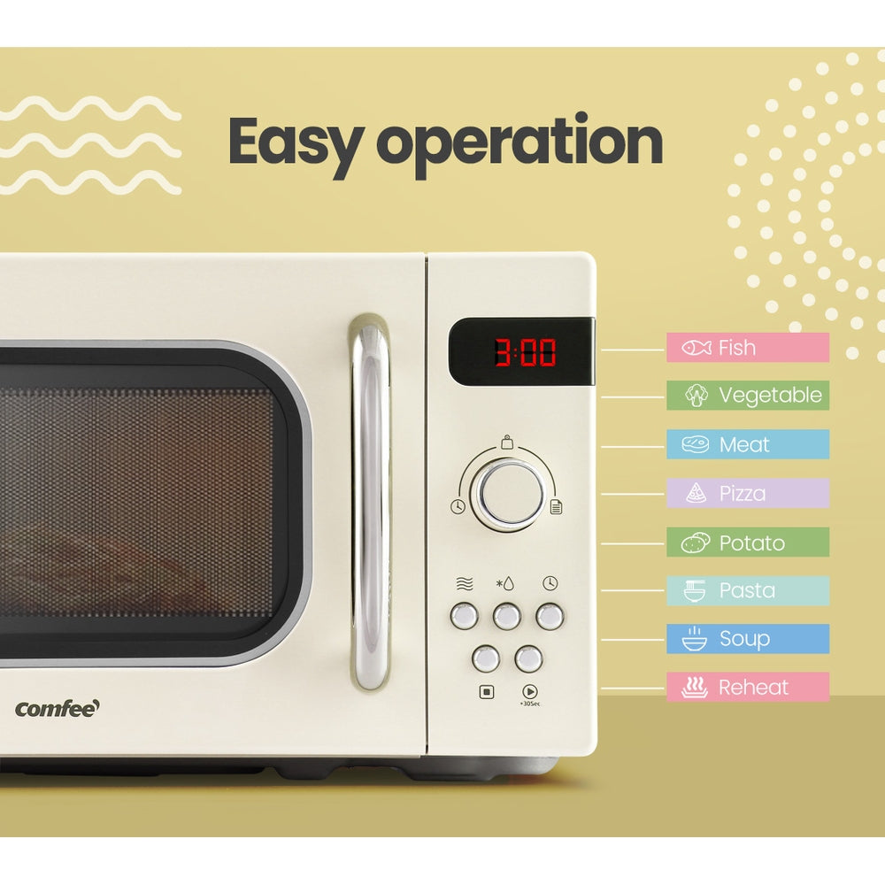 Comfee 20L Microwave Oven 800W Cream AM820C2RA(F)-PM-CR