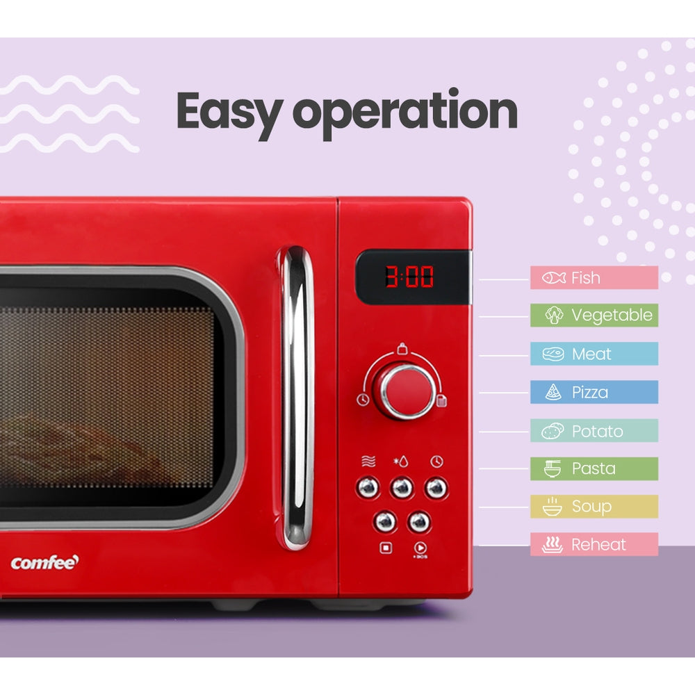 Comfee 20L Microwave Oven 800W Red AM820C2RA(F)-PM-RD