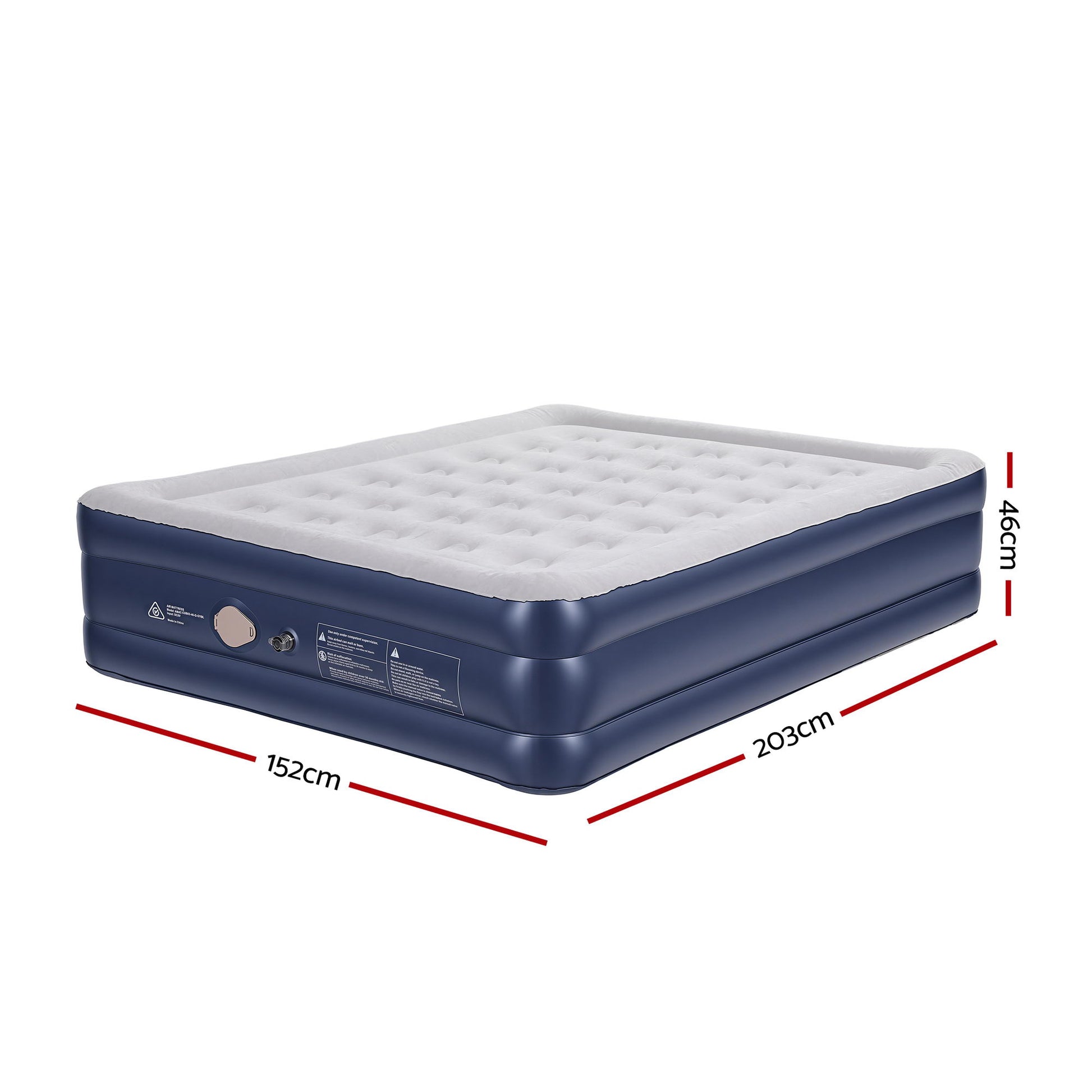 Weisshorn Air Mattress Queen Inflatable Bed 46cm Air bed Cube AMAT-CUB03-46-Q-GYBL