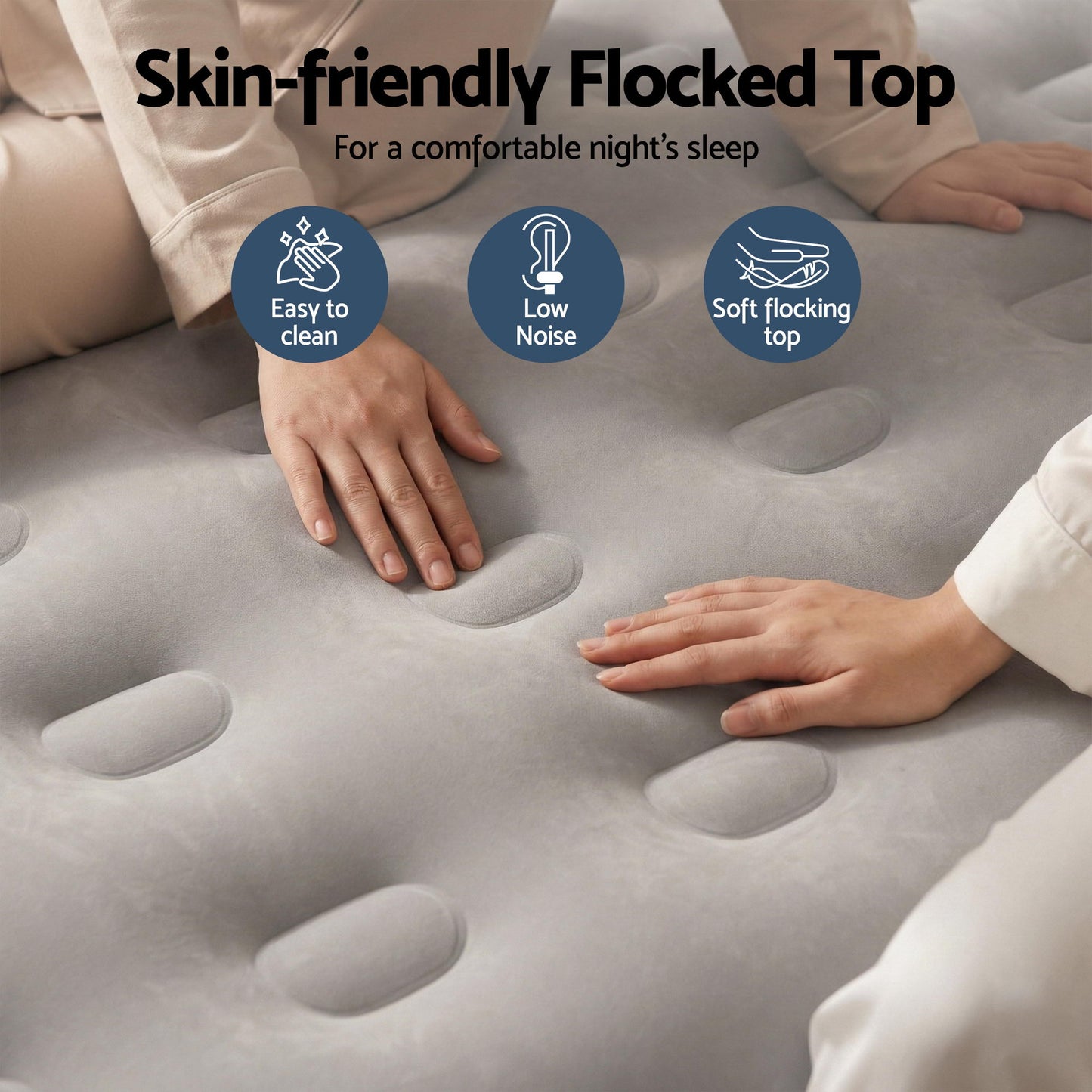 Weisshorn Air Mattress Queen Inflatable Bed 46cm Air bed Cube AMAT-CUB03-46-Q-GYBL