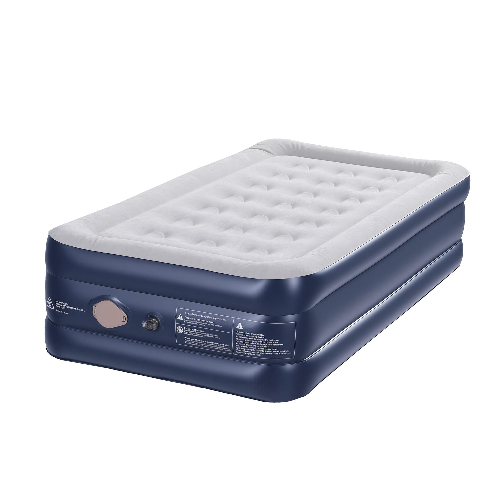 Weisshorn Air Mattress Single Inflatable Bed 46cm Air bed Cube AMAT-CUB03-46-S-GYBL
